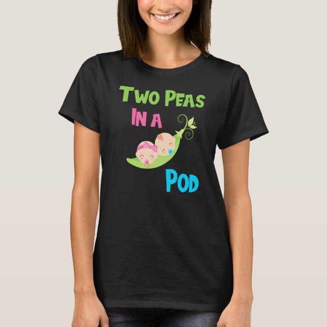 Två ärter i en Pod Spädbarn Fraternal Twin Flicka T Shirt (Framsida)