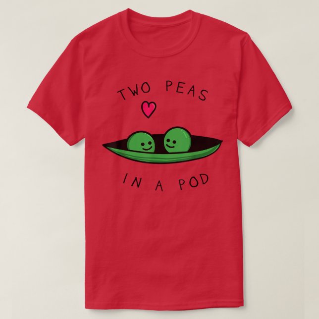 Två ärter i en Pod två ärter, Vegan, Vegetarian Tw T Shirt (Design framsida)