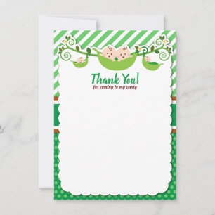 Två ärter i en Pod Twillingar babyskor födelsedag Tack Kort