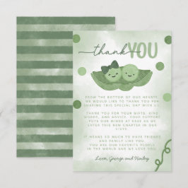 Två ärter i en Pod Twin Boy and Girl Shower Tack Kort