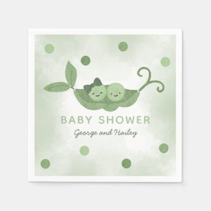 Två ärter i en Pod Twin Boy Baby Shower Pappersservett