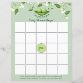 Två ärter i ett Pod Babyskofar Bingo Game-kort