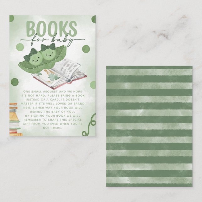 Två ärter i Poden Bokar för babyskor Tilläggskort (Fram/baksida)