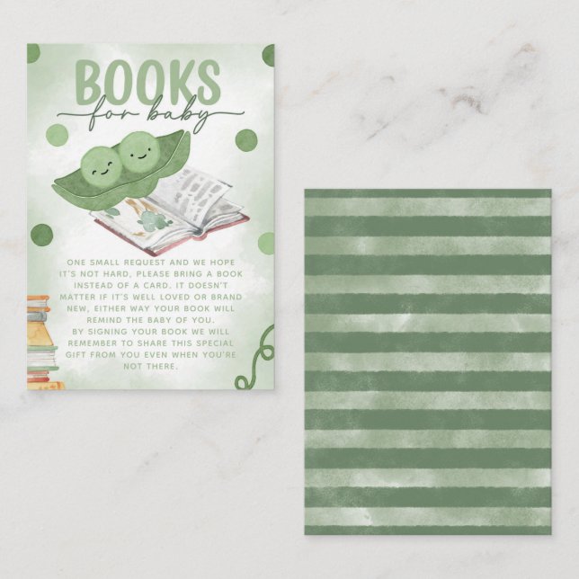 Två ärter i Poden Bokar för babyskor Tilläggskort (Fram/baksida)