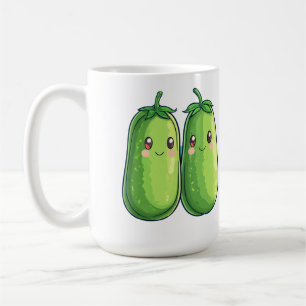 Två ärter i Poden Cute Kawaii Kaffemugg
