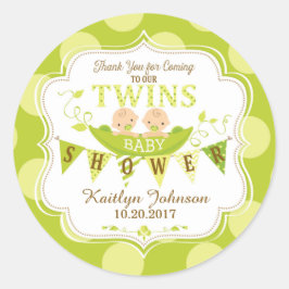 Två ärter i Tacken Pod Twillingars Runt Klistermärke