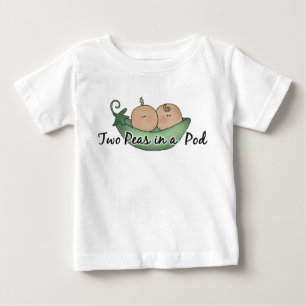 Två ärter Twin unisex baby t-shirt