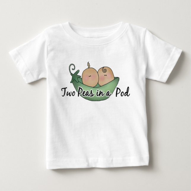 Två ärter Twin unisex baby t-shirt (Framsida)