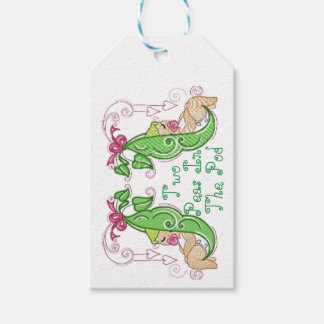 Två ärtor i en Pod för taggar Presentetikett