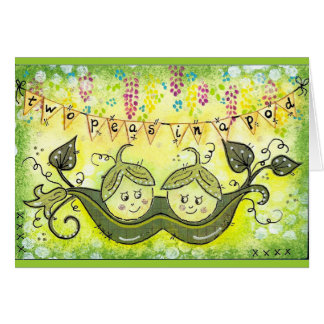 Två ärtor i en pod! hälsningskort