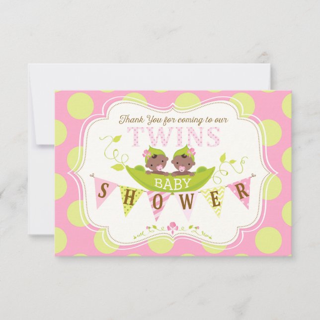 Två ärtor i en pod kopplar samman afrikanskt tack kort (Framsida)