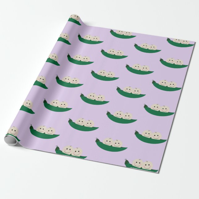 Två ärtor i en pod kopplar samman babyen presentpapper (Utrullad)