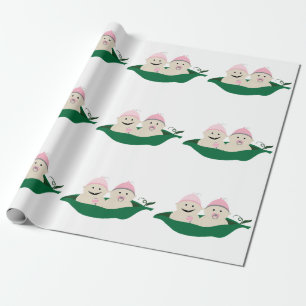 Två ärtor i en pod kopplar samman flickor presentpapper