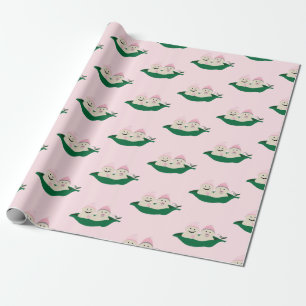 Två ärtor i en pod kopplar samman flickor presentpapper