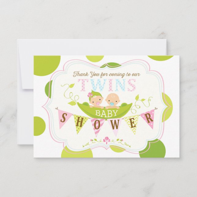 Två ärtor i en pod kopplar samman pojkeflickatack tack kort (Framsida)