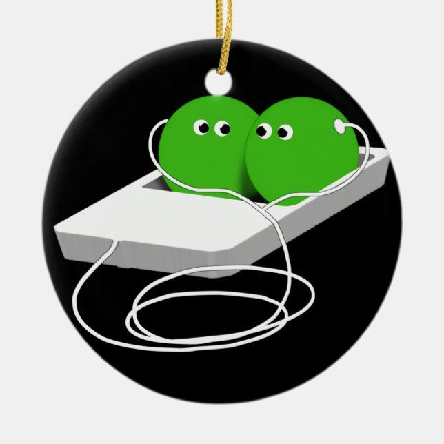 Två ärtor i en Pod (lägg till texten) Julgransprydnad Keramik (Framsidan)