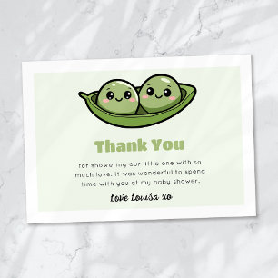 Två ärtor i en Pod med två babyskor Tack Kort