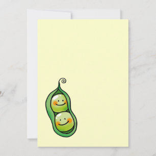 Två ärtor i en pod, twillingarbaby shower inbjudningar