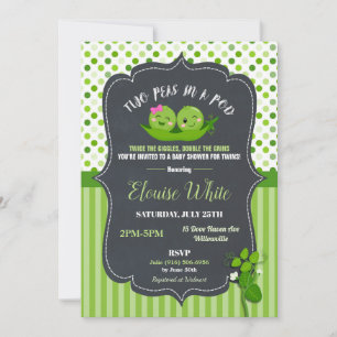 Två ärtor i en podbaby shower kopplar samman inbjudningar