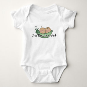 Två ärtor i en podbebis kopplar samman bodysuiten t-shirt