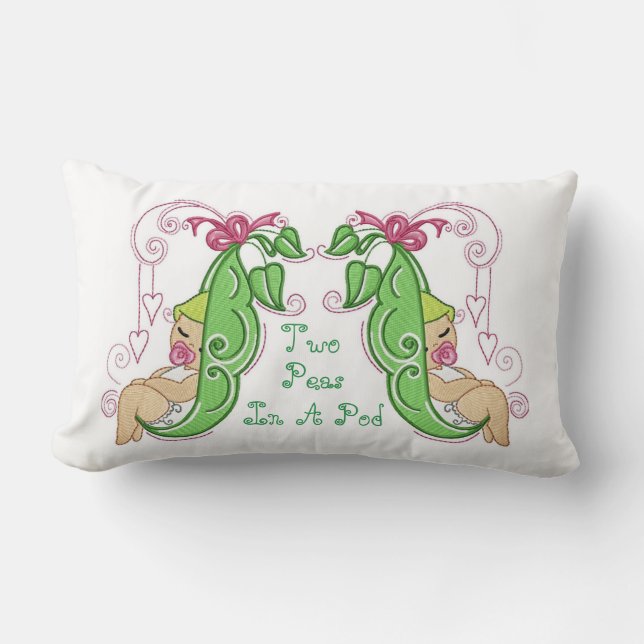 Två ärtor i en podLumbar kudder Lumbarkudde (Framsida)