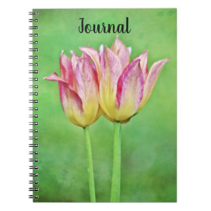 Två Artsy Tulips Journal bärbara dator Anteckningsbok
