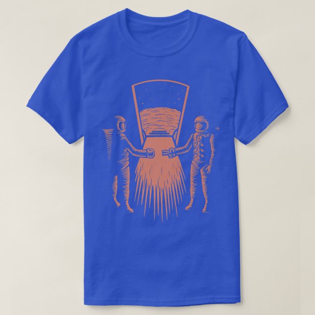 Två Astronauter Ljuny Game Space Enthusiast Cosmon T Shirt (Design framsida)