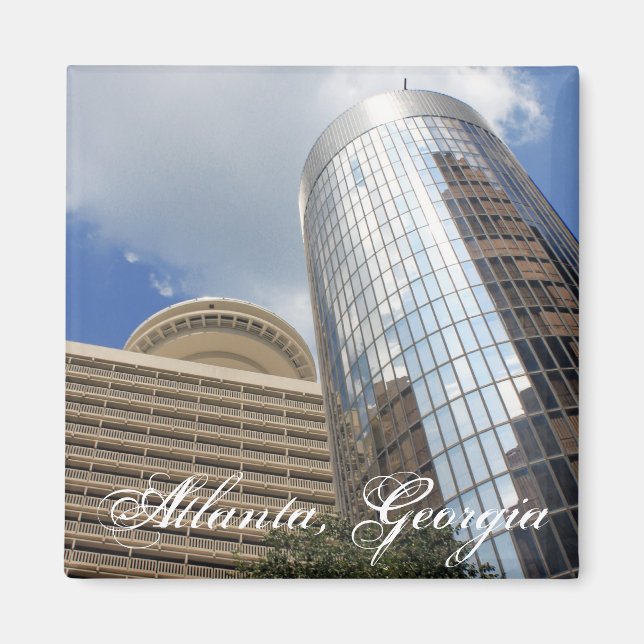 Två Atlanta High Rises Magnet (Framsidan)