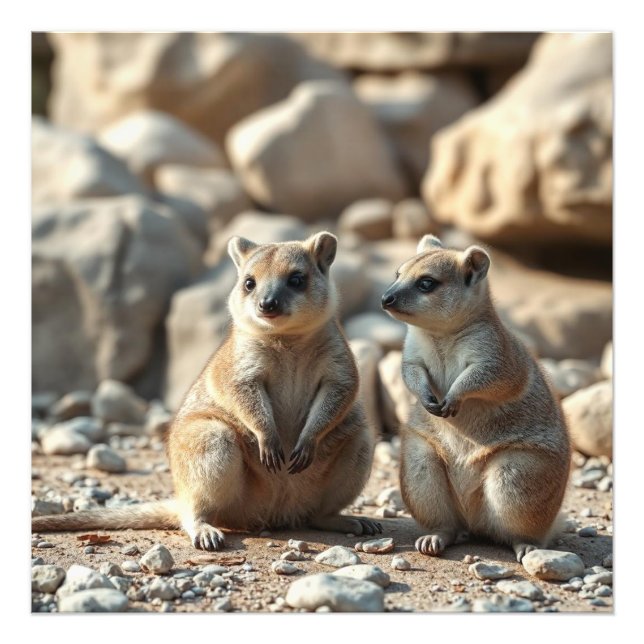Två Aussie Rottnest IsLand Quokkas Fototryck (Framsidan)