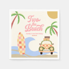 Två av Beach-Surfans Rosa 2:a födelsedagen Party Pappersservett