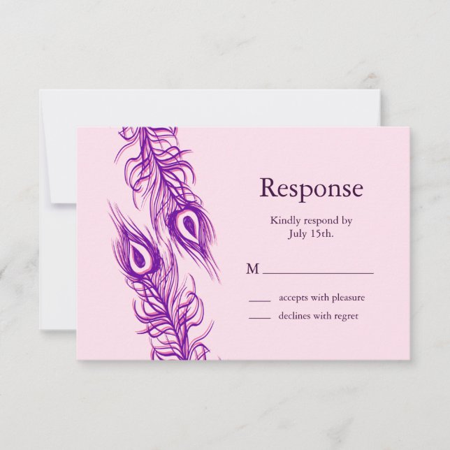 Två av en typ Peacock Feathers OSA Kort (Framsida)