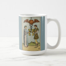Två av Kopp Tarot Art Coffee Kopp