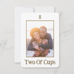 Två Av Koppar Tarotkortets Betydelse Guld Foto Kor Tack Kort