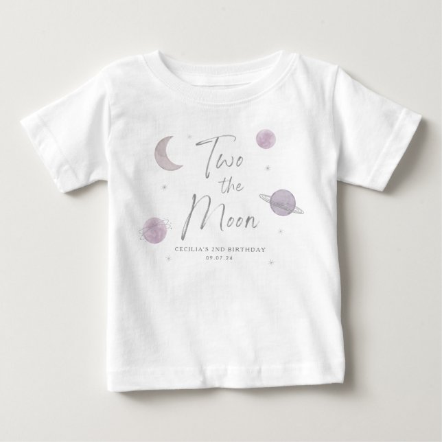 Två av Måne Birthday Shirt T (Framsida)