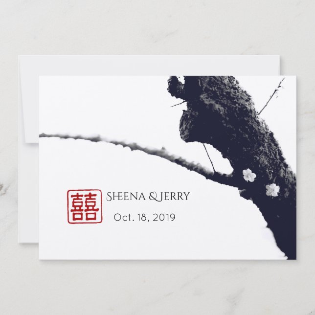 Två av oss, Dubbla Happity China Bröllop Inbjudningar (Framsida)