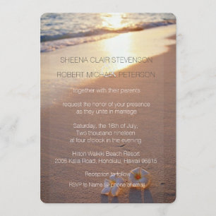 Två av oss / Plumeria Beach Sunset Bröllopsinbjuda Inbjudningar