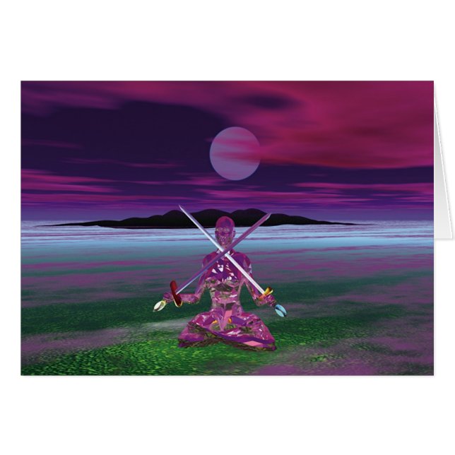 Två av svärd hälsningskort (Framsidan Horizontal)