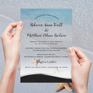 Två av USA/Ocean Kärlek Starfish Beach Wedding Inb Inbjudningar