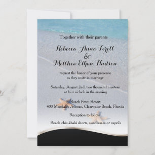 Två av USA/Ocean Kärlek Starfish Beach Wedding Inb Inbjudningar