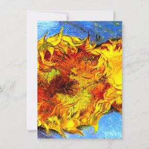 Två avskurna solrosor Van Gogh Inbjudningar