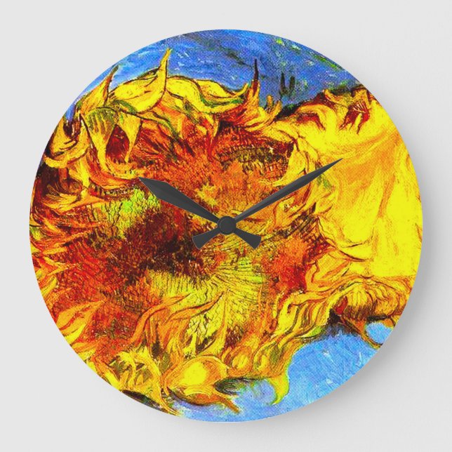 Två avskurna solrosor Van Gogh Stor Klocka (Framsida)