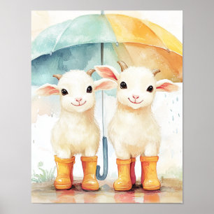 Två Baby-getter på Rainy Day Poster