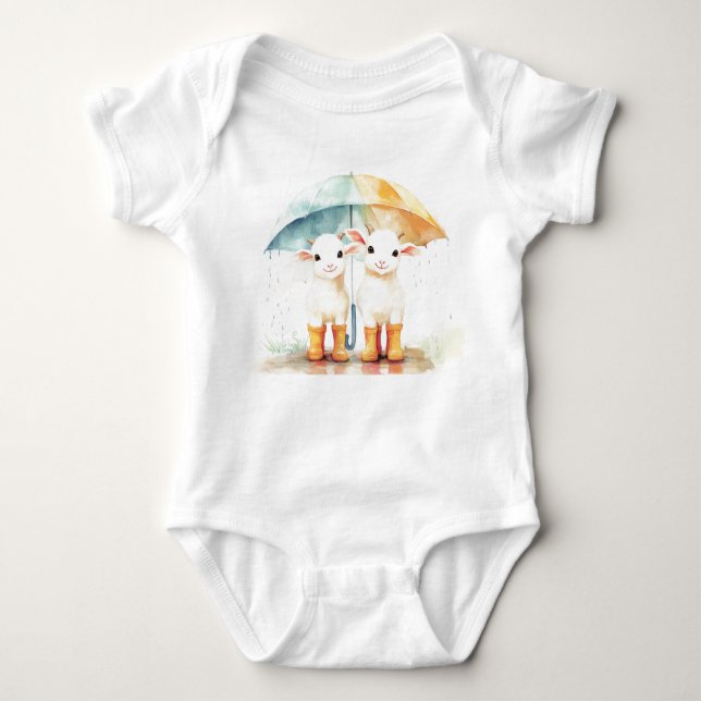 Två Baby-getter på Rainy Day T Shirt (Framsida)