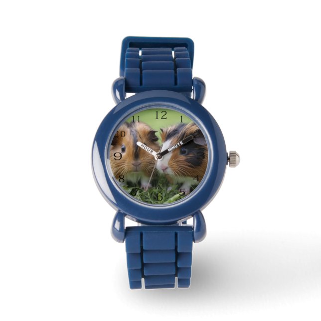 Två Baby Tortoishell Guinea Grisar, Armbandsur (Framsida)