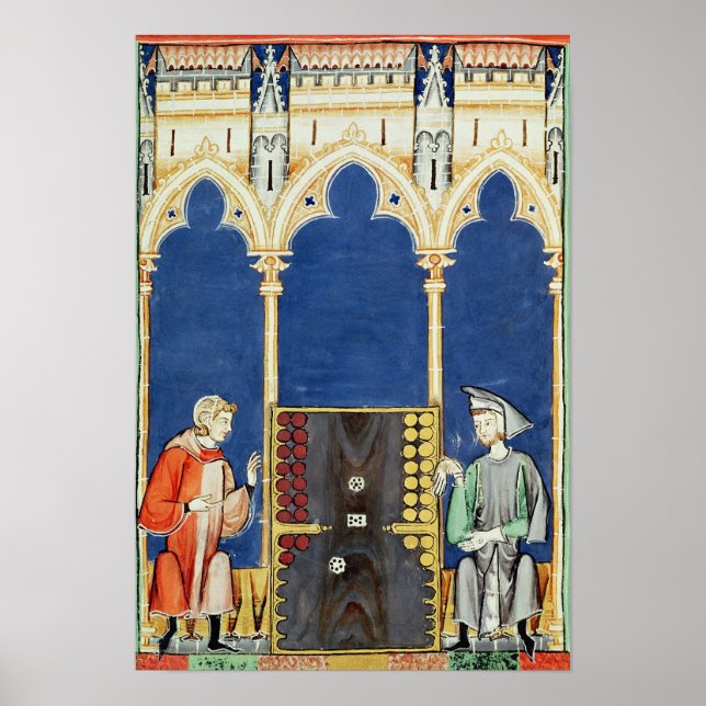 Två backgammon-spelare poster (Framsidan)