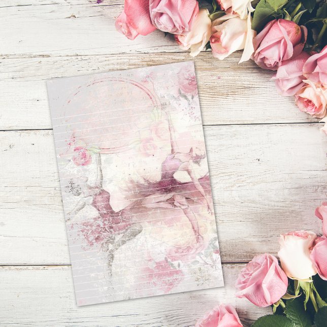 Två Ballerina Dancers Blommigt Led Brevpapper (Skapare uppladdad)
