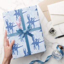 Två Ballerinas Blue-Tillfällen Presentpapper