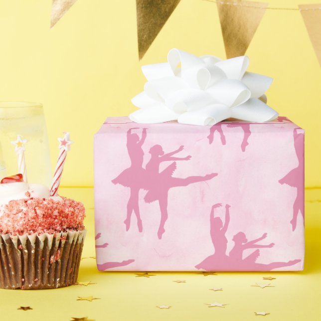 Två Ballerinas Rosa Tillfällen Presentpapper (Födelsedagsfest)