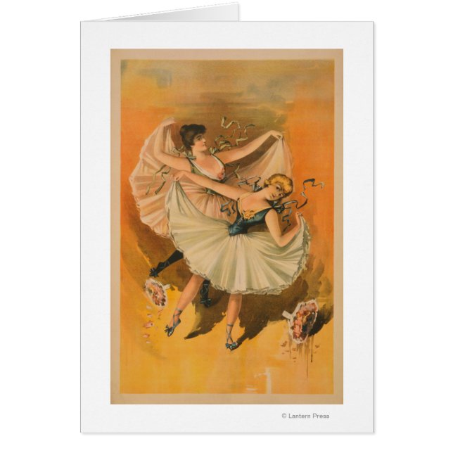 Två Ballerinas-teatraliska Poster Hälsningskort (Framsidan)