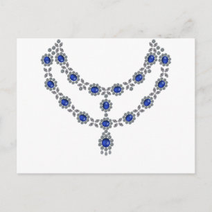 Två band Sapphire Necklace Vykort